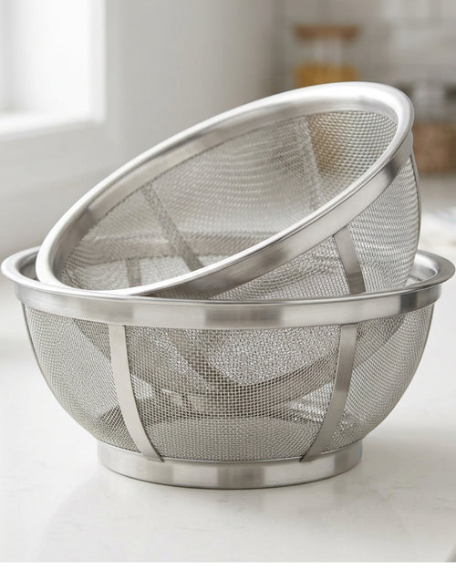 Fexao Nesting Deep-Mesh Draining Basket Set of 2 20 and 24 cm - Lifestyle view